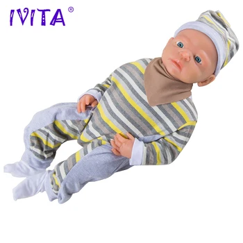 IVITA 22inch/5kg Berniukas Akis Atvėrė Aukštos Kokybės Silikono Lėlės Reborn Baby Born viso Kūno Gyvas Su Drabužiais Lėlė Baby Born Žaislai
