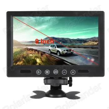 Atvirkštinio prioritetas 9 Colių Spalvotas TFT LCD Ekranas Parama dviem būdais vaizdo įvesties Automobilių Monitorius galinio vaizdo kamera