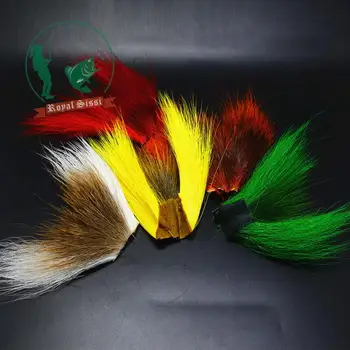 5colors/daug BUCKTAIL PLAUKŲ GABALUS COMBO pasirinktą didesnio dydžio bucktail skyriai vimpelais ir sparnus& uodegos musė medžiagos susiejimas