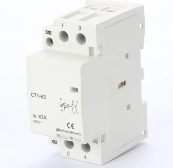 2P 2NO 220V CT1-63 63Amps namų AC kontaktoriaus modulinės kontaktoriaus