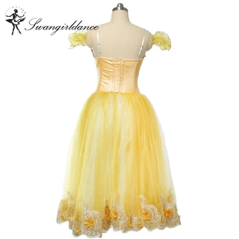 Merginos, moteris, suaugusiems ilgai tutu gėlių geltona klasikinės pasakos romantiškas tutu suknelė etape baleto mdc kostiumai BT9167