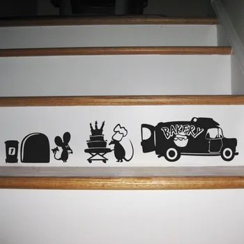 Animacinių Filmų Happy Bithday Sienų Lipdukai Virtuvės Kepyklų Pelės Siųsti Tortas Sienų Lipdukai Vaikų Kambario Darželio Papuošalai