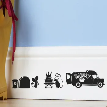Animacinių Filmų Happy Bithday Sienų Lipdukai Virtuvės Kepyklų Pelės Siųsti Tortas Sienų Lipdukai Vaikų Kambario Darželio Papuošalai