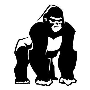 12,5 cm*16,2 cm Gorila Beždžionių, Primatų Dekoro Vinilo Lipdukai Lipdukai Juoda/Sidabrinė S3-6051