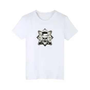 Heizenbergo Kaukolė Laužymo Blogas Juokinga White t-shirt Vyrai Medvilnės ir trumpomis Rankovėmis Vyrams marškinėliai 2016 m. Vasaros Viršūnes ir Trišakiai