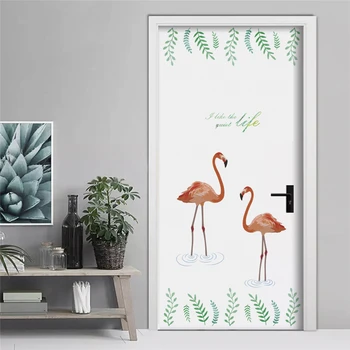 Aistringas flamingo gėlė, sienų lipdukai miegamasis, TV foną, namų puošybai animacinių filmų gyvūnų sienos lipdukai pvc plakatas 