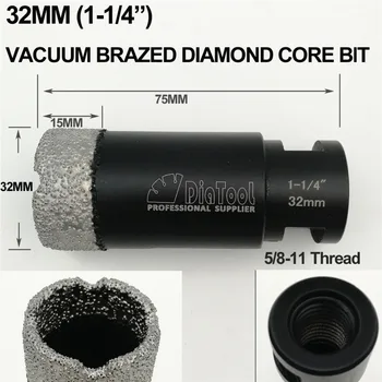 DIATOOL 1pc 32mm Dulkių Brazed Diamond Sauso Gręžimo Bitai Dimeter 1-1/4