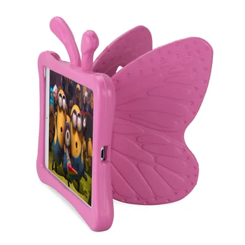 Vaikai Saugus Atveju iPad mini 1 2 3 4, 3D Animaciją Drugelis Stovėti atsparus smūgiams Tablet Case Cover for Apple mini1 mini2 mini3 mini4
