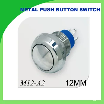 12mm metalo jungiklis atsparus vandeniui nikeliuotas žalvaris mygtukas jungiklis 1NO akimirksnį iš naujo raundo vadovas