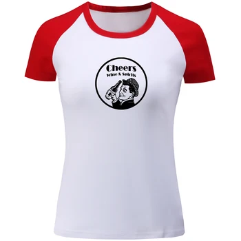 IDzn Juokinga Cheers Wine & Dvasių Modelis Moterų Raglan T-shirts Fitneso Medvilnės Moterų trumpomis Rankovėmis Tees Mados Mergina Viršūnės