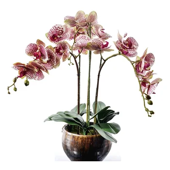Gėlių Arrangment Violetinės Orchidėjos Lapai Nekilnojamojo Touch Gėlių Vestuves Netikrą Gėlių, Dekoratyvinių Renginys Nemokamas Pristatymas