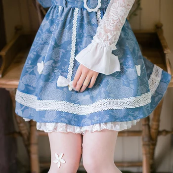 Princesė saldus lolita dress Saldainių lietus Japonijos saldus diržų suknelė moterų mažų šviežių ilgas rankovėmis princesė dress C22AB7018