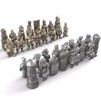 Asmeninį šachmatai 3D modelis 4 ašis apskritas schema 3D išdrožtos skulptūros cnc mašina STL failo