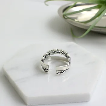 Nekilnojamojo 925 sterlingas sidabro grandinės tarp žiedų moterų accessaries ringen, derliaus reguliuojamas žiedo bague femme žiedas 925 papuošalai