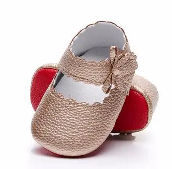 Saldžiai Sidebow stiliaus Kūdikių Mergaičių batai minkštos PU odos Mary Jane Baleto Suknelė Bateliai kūdikiams, Vaikiška Mokasinai raudona vienintelis batai