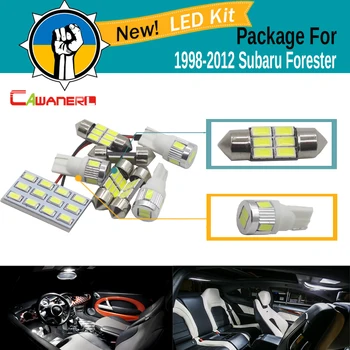 Cawanerl Automobilių 5630 SMD Interjero LED Šviesos diodų (LED) Rinkinys Rinkinį White Žemėlapis Dome Licenciją Plokštelės šviesos Subaru Forester 1998-2012
