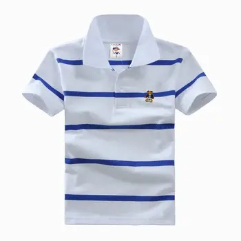 Aukštos kokybės 3-12 metų amžiaus berniukas, polo marškinėliai prekės vaikams trumpas rankovės marškinėliai medvilnės atvartas marškinėliai 6 spalvas galima pasirinkti