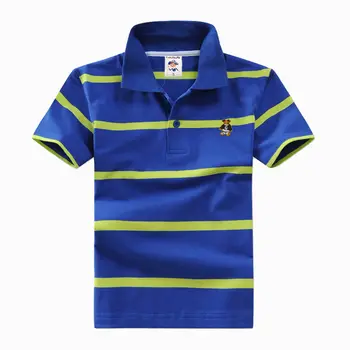 Aukštos kokybės 3-12 metų amžiaus berniukas, polo marškinėliai prekės vaikams trumpas rankovės marškinėliai medvilnės atvartas marškinėliai 6 spalvas galima pasirinkti
