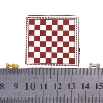 ABWE 1:12 Miniatiūriniai Lėlių Metalo Šachmatų Rinkinys, Sidabro ir Aukso