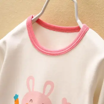 2018 m. Rudens Žiemos Kūdikių Mergaitės Berniukai Homewear Sleepwear Medvilnės Gyvūnų Spausdinti marškinėliai, vaikiški Drabužiai
