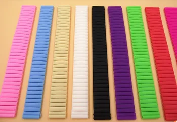 1PCS Aukštos kokybės 20MM elastinga guma Žiūrėti juosta žiūrėti dirželis guminiai dirželiai 9 spalvų