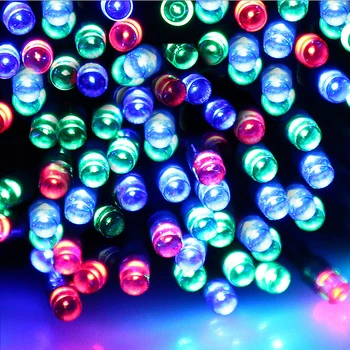 100 LED Lauko Šiltai Balta Saulės Lempos, LED String Žibintai Pasakų Atostogų Kalėdų Vakarėlį Girliandas Saulės Sodas Vandeniui Žibintai