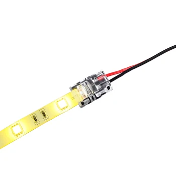 5VNT Greitai Connecto 2pin 10mm Jungtis LED Juosta 5050 5630 5730, kad Viela Connectotion Terminalų Jokių Varžtų Nėra Litavimo