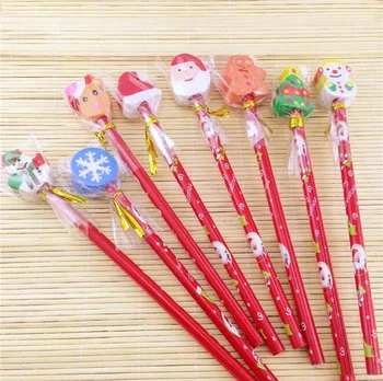 6PCS Linksmų Kalėdų serija HB medinis Pieštukas su trintukas naujas juokingi vaikai studentai medienos dovanos, mokyklinės prekės, raštinė