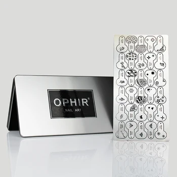 OPHIR Pakartotinai naudoti Metallic dažų Purkštuvas Nagų Trafaretas Geometrinis Modelis, Gėlės, Žvaigždės, Mėnulis Šablonai Nagų Priemonė Airbrush Nagų Dažai