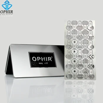 OPHIR Pakartotinai naudoti Metallic dažų Purkštuvas Nagų Trafaretas Geometrinis Modelis, Gėlės, Žvaigždės, Mėnulis Šablonai Nagų Priemonė Airbrush Nagų Dažai