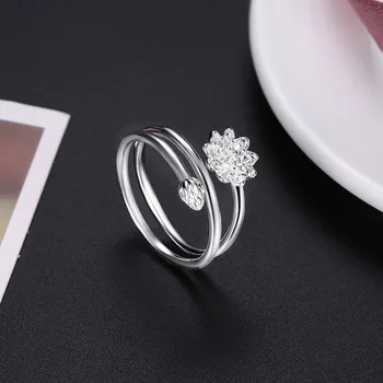 Nekilnojamojo aukštos kokybės sterlingas sidabro bižuterijos asmenybės kūrybos saldus, romantiškas moterų žiedas gėlė, žiedas žiedas nemokama krovinių