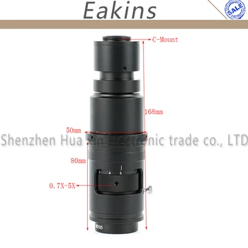 16X-160X Reguliuojamas Priartinimas 25mm Zoom C-mount Objektyvas 0.7 X~5X Pramonės Mikroskopo Vaizdo Kamera Darbinis Atstumas 110-170mm