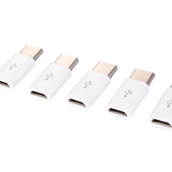 50PCS/DAUG USB 3.1 C Tipo Male Micro USB Moterų Adapteris Keitiklis Jungtis USB-C black ir whitel OTG V8