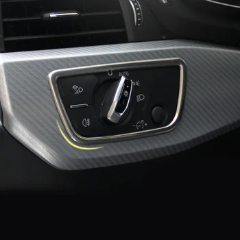 Automobilių stiliaus interjero padengti apdailos juostelės priekinis žibintas mygtukų skydelis dekoratyvinis Mėlyna/Juoda, nerūdijančio plieno, aplinkosaugos ¾enklelis Audi A4 B9 2017
