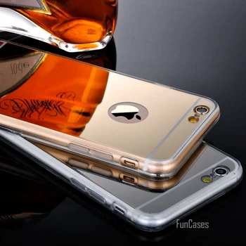 Mados Prabangių Ultra Plonas Soft Case For Iphone 5S Aišku, Silikono Edge + Shinny Veidrodėliai, galinis Dangtelis Skirtas Iphone 5 5S SE Telefonas Atvejų