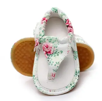 Hongteya Vasaros kūdikių Fifo Gėlių sandalai Karšto pardavimo Pu oda Kūdikių mokasinai, batai Guminis padas Kūdikių sandalai 0-24 M
