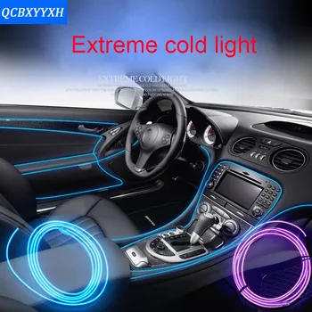 Automobilio Stilius 5m 12V Automobilio LED Šaltos šviesos Lankstaus Neono EL Viela Auto Lempos Automobilių Šalto Šviesos Juostos Linija Dekoratyvinis LED Juostos, lempos