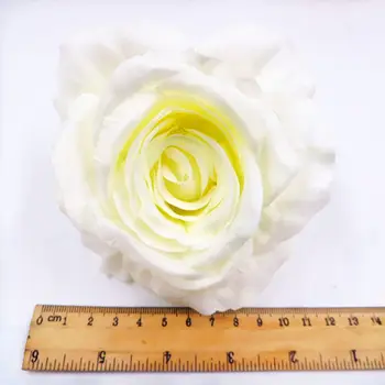 5 VNT (12 cm/a) dirbtinės modeliavimas šilko rožės galvos/namų, sodo puošmena 