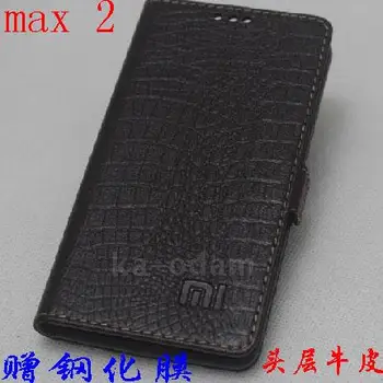 Už Xiaomi Mi Max 2 atveju prabangus natūralios Odos Šlepetės Stovi Odos Padengti rubisafe Už Xiaomi mi Max2 Telefono atvejais coque