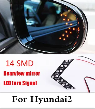 Naujų Automobilių Stiliaus 14SMD LED Rodyklių Skydelis Galinio vaizdo Veidrodėlis Įjungti Šviesą Hyundai Santa Fe 