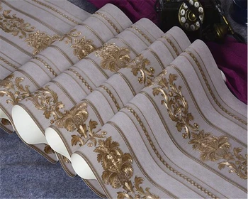 Beibehang Continental iškalti reljefiniai tapetai Damaske prabangių gėlių miegamąjį kambarį AB vertikalus papel de parede tapetai