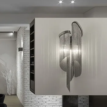 Italijos sienos lempa šviestuvas apšvietimas aliuminio grandinės Moderni Naujovė Vaivorykštės lempos projectbedroom Sienos Žiburiai