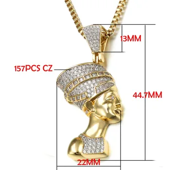 VANAXIN Egipto Karalienė, Faraono Pakabukas Karoliai, Aukso/Sidabro Spalvų Papuošalai Moterims, Pakabučiai Mados Pareiškimą Hip-Hop Collier Dovanų Dėžutė