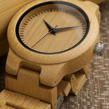 BOBOBIRD L28 Paprasta Bambuko Moterų Laikrodžiai Reguliuojamas Juostos Ponios Kvarcinis Laikrodis