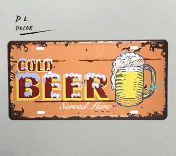 DL - šalto alaus Derliaus Licencijos plokštės, metalo Pasirašyti namų dekoro priedai sienos lipdukai meno plakatas
