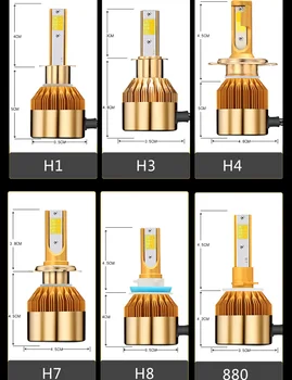 2017 Dual spalvos LED Žibintai H4 H7, led lemputės h1 h3 h8, h11 žibintai 9005/9006/9012 led žibintai 12v 38w dviejų spalvų HB3 HB4