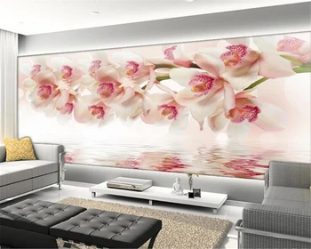 Beibehang foto sienos Tapetai, freskos Svajonių Orchidėja Gėlė Šiuolaikinės Paprastas Interjeras 3D tapetai tėtis peint sienų tapetai-3d