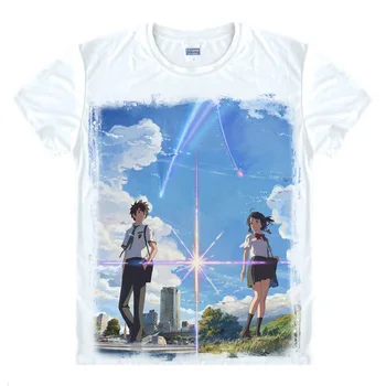 Coolprint Anime Marškinėliai Jūsų Vardas Kimi No Na Wa, T-Marškinėliai Trumpomis Rankovėmis Tachibana Taki Miyamizu Mitsuha Cosplay Motivs Hentai Marškinėliai