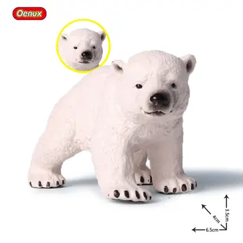 Oenux 3PCS/Set baltasis Lokys, Modeliavimo Gyvūnų figūrėlių, Baltosios Meškos Šeimos Modelis Figūrėlės Kolekcijos Žaislas Vaikams Dovanų