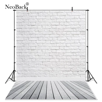 NeoBack Balta Plyta ir Pilka medinių grindų studija nuotrauka sluoksnių Plona Vinilo Foto backdrops baltieji naujagimiai, photocall